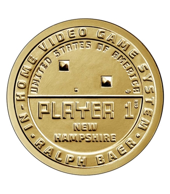 2021 P American Innovation New Hampshire - Ralph Baer In-Home Video Game System $1 Coin - Roll of 25 Dollar Coins