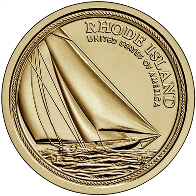 2022 P American Innovation Rhode Island Nathanael Herreshoffâ€™s Famous Reliance Yacht $1 Coin - Roll of 25 Dollar Coins