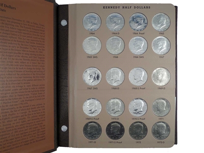 1964 - 2011 P, D, S and Silver Proof Kennedy Half Dollar Set in Dansco Album 158 Coins