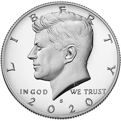 2020 S 99.9% Silver Proof Kennedy Half Dollar Single Coin