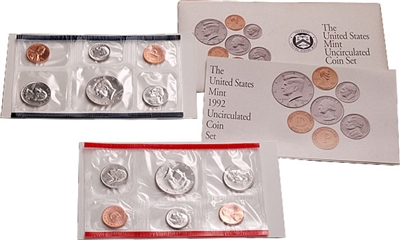 1992 U.S. Mint 10 Coin  Set in OGP with CoA