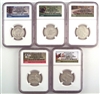 NGC PF69 2015 National Park Clad Proof Quarter 5 Coin Set