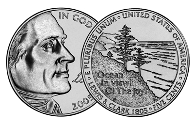 2005 - P Jefferson Nickel Roll "Ocean View" Design