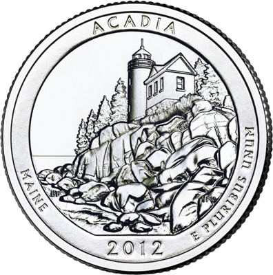 2012 - P Acadia National Park Quarter Single Coin