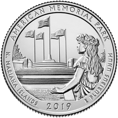 2019 - D American Memorial Park, NMI National Park Quarter Quarter Single Coin