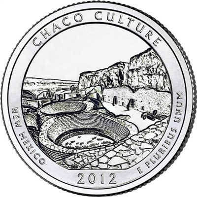2012 - D Chaco Culture National Park Quarter Single Coin