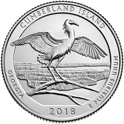 2018 - P Cumberland Island Seashore, GA National Park Quarter Single Coin