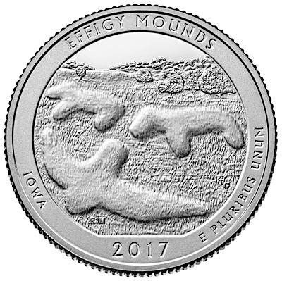 2017 - P Effigy Mounds, IA National Park Quarter Single Coin