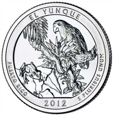 2012 - D El Yunque National Park Quarter Single Coin