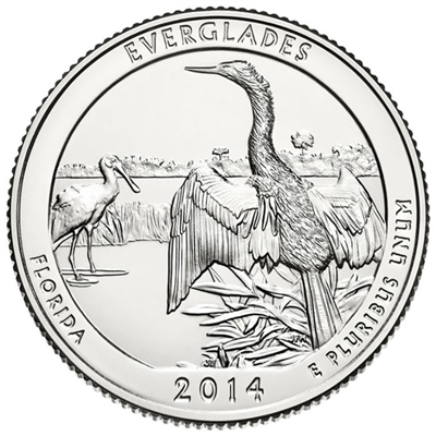 2014 - D Everglades - Roll of 40 National Park Quarters