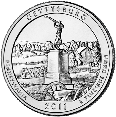 2011 - P Gettysburg - Roll of 40 National Park Quarters