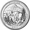 2011 - P Glacier - Roll of 40 National Park Quarters