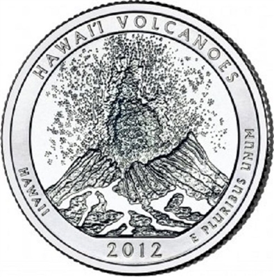 2012 - D Hawaii Volcanoes - Roll of 40 National Park Quarters