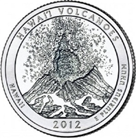 2012 - D Hawaii Volcanoes National Park Quarter Single Coin