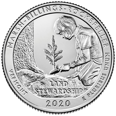 2020 - D Marsh-Billings-Rockefeller National Historical Park, VT Quarter Single Coin