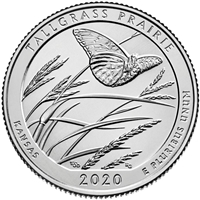 2020 - D Tallgrass Prairie National Preserve, KS Quarter Single Coin