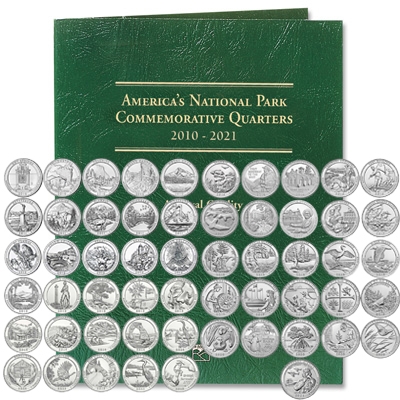 2010 - 2021 D Mint Complete National Park Quarter Set in Littleton Coin Folder