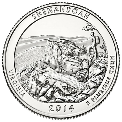 2014 - P Shenadoah - Roll of 40 National Park Quarters