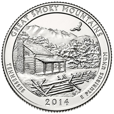 2014 - P Great Smoky Mountain - Roll of 40 National Park Quarters