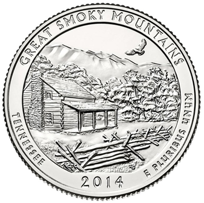 2014 - D Great Smoky Mountain National Park Quarter Single Coin