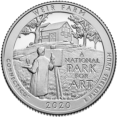 2020 - D Weir Farm National Historic Site Quarter 40 Coin Roll