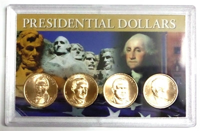2014 - D Set of 4 Uncirculated Presidential Dollars in Full Color Holder