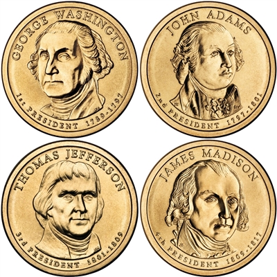 2007 - P Presidential Dollar 4 Coin Set