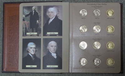 2007-2011 P,D,S 60 Coin Presidential Dollar Set in Bookshelf Dollar Album #8184