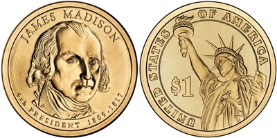 2007 James Madison Presidential Dollar - Single Coin