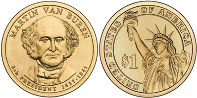 2008 Martin Van Buren Presidential Dollar - Single Coin