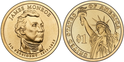 2008 James Monroe Presidential Dollar - Single Coin