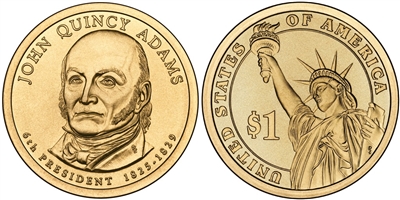2008 John Quincy Adams Presidential Dollar - Single Coin