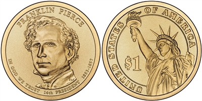 2010 Franklin Pierce Presidential Dollar - Single Coin