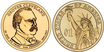 2012 Grover Cleveland 2nd Term Presidential Dollar - Single Coin