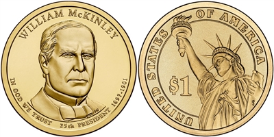 2013 William McKinley Presidential Dollar - Single Coin