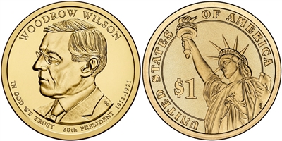 2013 Woodrow Wilson Presidential Dollar - Single Coin