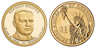 2014 Herbert Hoover Presidential Dollar - Single Coin