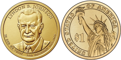 2015 Lyndon B. Johnson Presidential Dollar - 2 Coin P&D Set