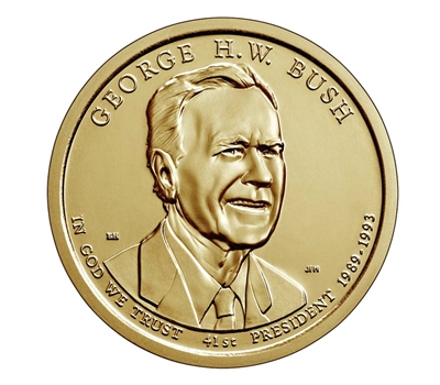 2020 P, D George H.W. Bush Presidential Dollar - 2 Coin Set