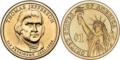 2007 - D Thomas Jefferson - Roll of 25 Presidential Dollar