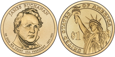 2010 - D James Buchanan - Roll of 25 Presidential Dollar