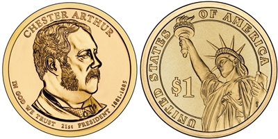 2012 - D Chester A. Arthur - Roll of 25 Presidential Dollar