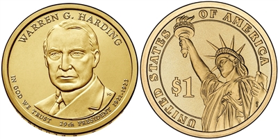 2014 - D Warren G. Harding - Roll of 25 Presidential Dollar