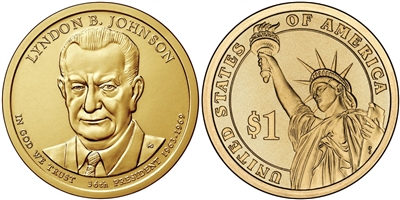 2015 - D Lyndon B. Johnson - Roll of 25 Presidential Dollar