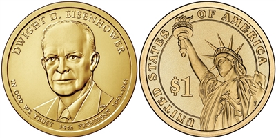 2015 - P Dwight Eisenhower - Roll of 25 Presidential Dollar