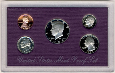 1988 U.S. Mint Clad Proof Set in OGP with CoA