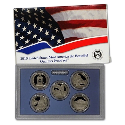 2010 - S Clad Proof National Park Quarter 5-pc. Set With Box/ COA