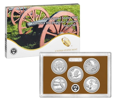 2015 - S Clad Proof National Park Quarter 5-pc. Set With Box/ COA