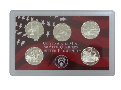 2001 - S Silver Proof State Quarter 5-pc. Set No Box or CoA