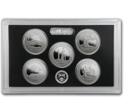 2013 - S Silver Proof National Park Quarter 5-pc. Set With Box/ COA